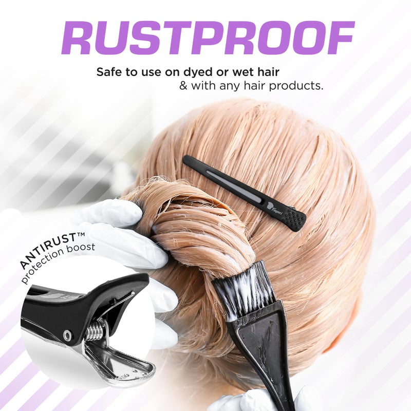 Fagaci Firm Grip Hair Clips with Silicone Band - Durable Duckbill and Alligator Clips for Sectioning, Styling, and Salon Use - Image 5